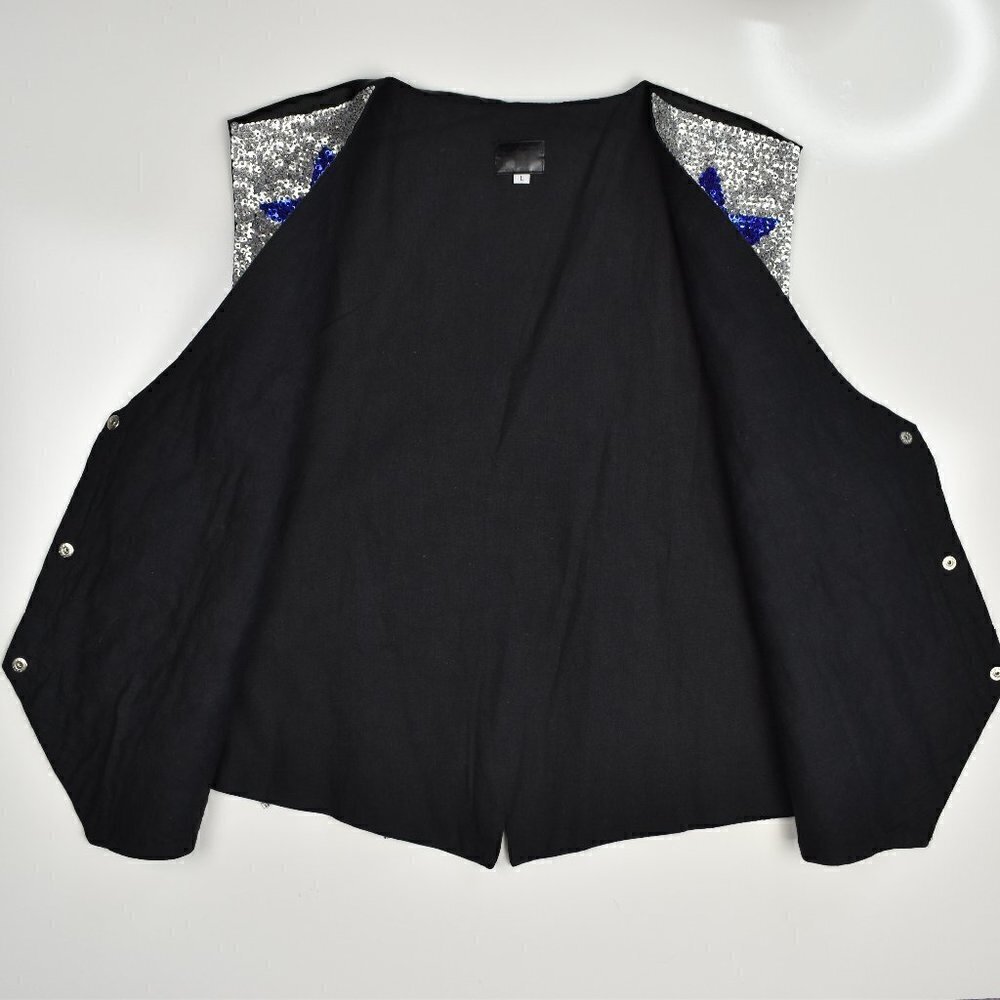 Vintage Sequin Star Vest L - Picture 3 of 6